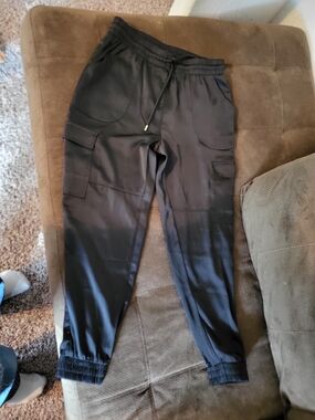 Jaclyn Smith Black Cargo Jogger Pants